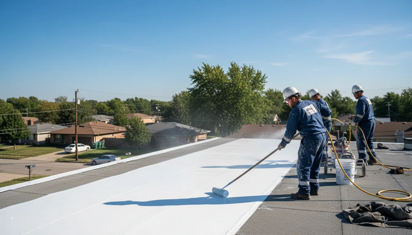 Commercial roof coating in Boswell, OK near me